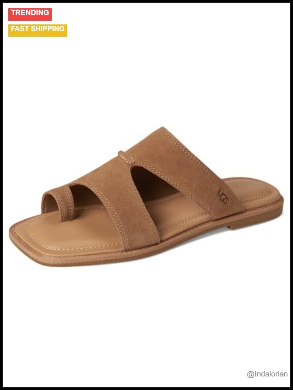 Suede Slide Sandals with Rubber Sole - Women's Comfort